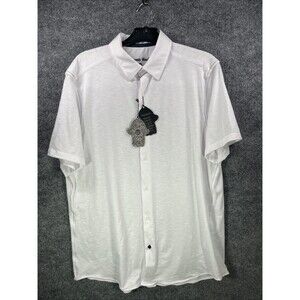 Visconti Black Men's Medium White Short Sleeve Button-Down Shirt – NWT